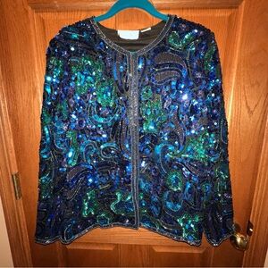 STUNNING Vintage Laurence Kazar sequined jacket